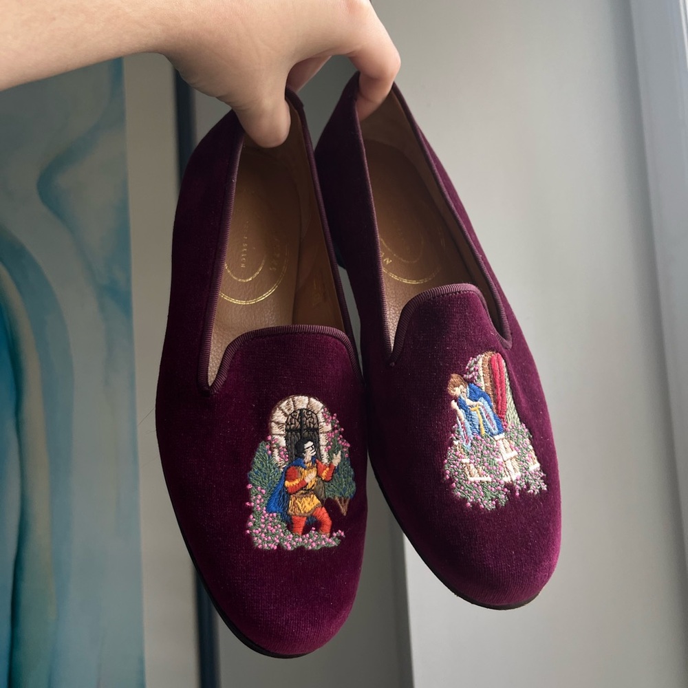 Stubbs & Wooten Romeo and Juliet Velvet Loafers